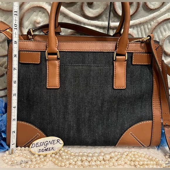 Authentic MICHAEL KORS Dillon Blue Denim Satchel VGC! - Picture 7 of 13